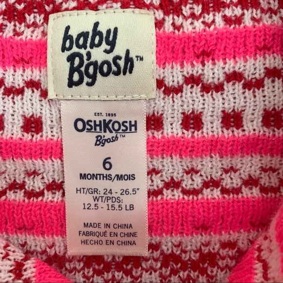 🌟3/$15🌟OskKosh Red Fair Isle Knit Cotton Blend Cardigan Size 6M - Picture 7 of 8